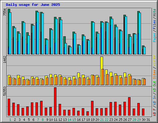 Daily usage for June 2025