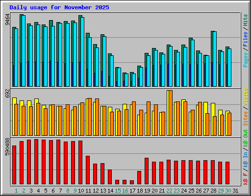 Daily usage for November 2025