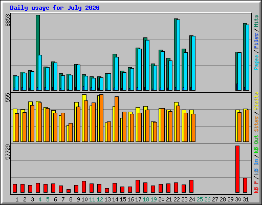 Daily usage for July 2026