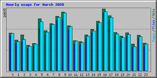 Hourly usage for March 2020