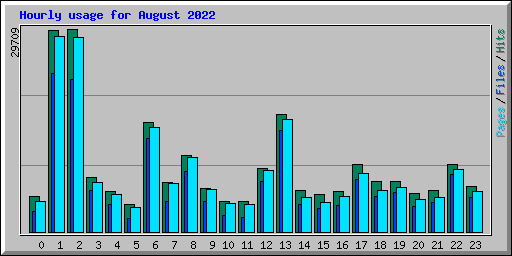 Hourly usage for August 2022