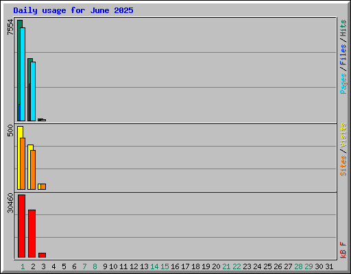 Daily usage for June 2025