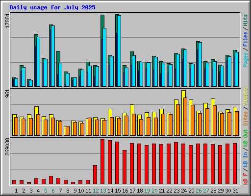 Daily usage for July 2025