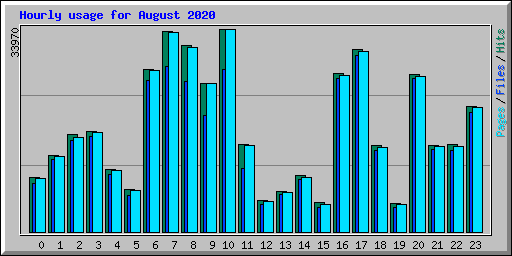 Hourly usage for August 2020